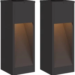 Discount vidaXL Solcell LED-vägbelysning 2 pcs Kallvalsat stål Svart
