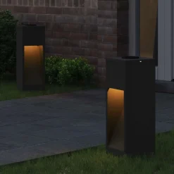 Discount vidaXL Solcell LED-vägbelysning 2 pcs Kallvalsat stål Svart