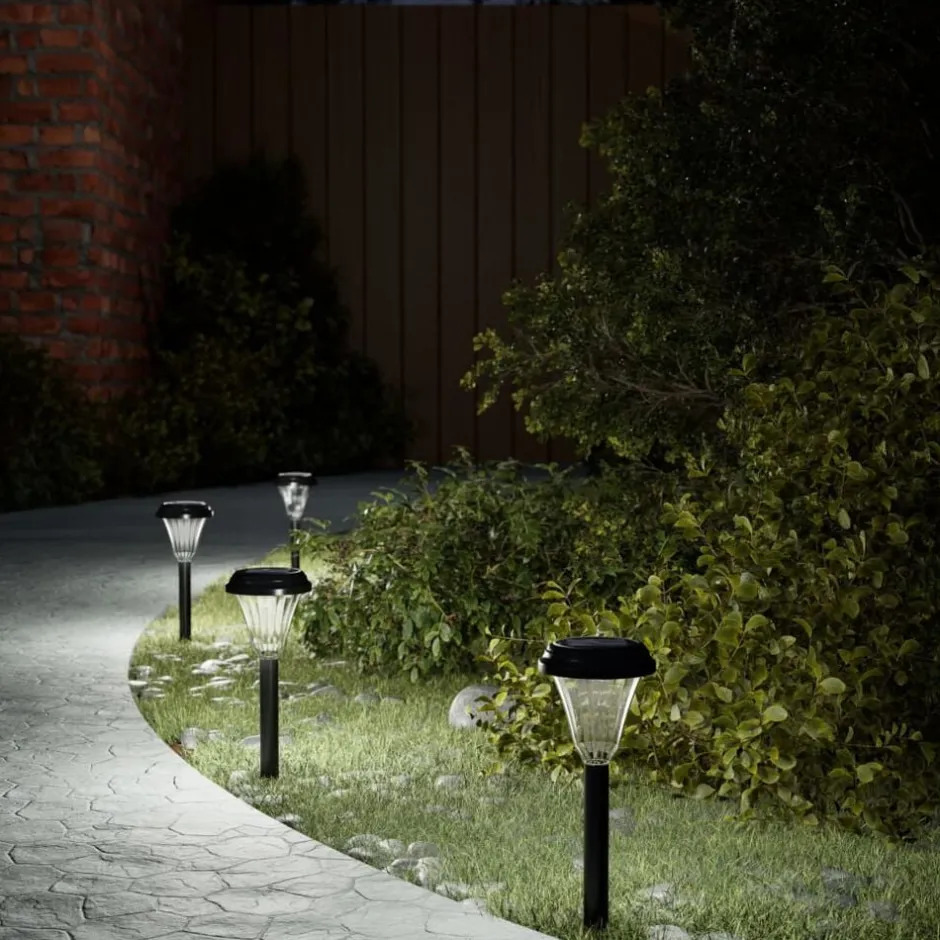 Best vidaXL Soldrivna gånglampor med markspett 12 st Vit