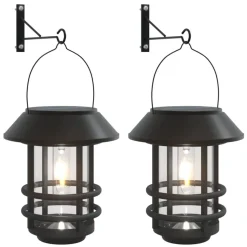 Clearance vidaXL Soldrivna vägglyktor 2 st Vit