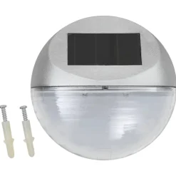 New vidaXL Sollampa vägg LED set 12 st rund Silver