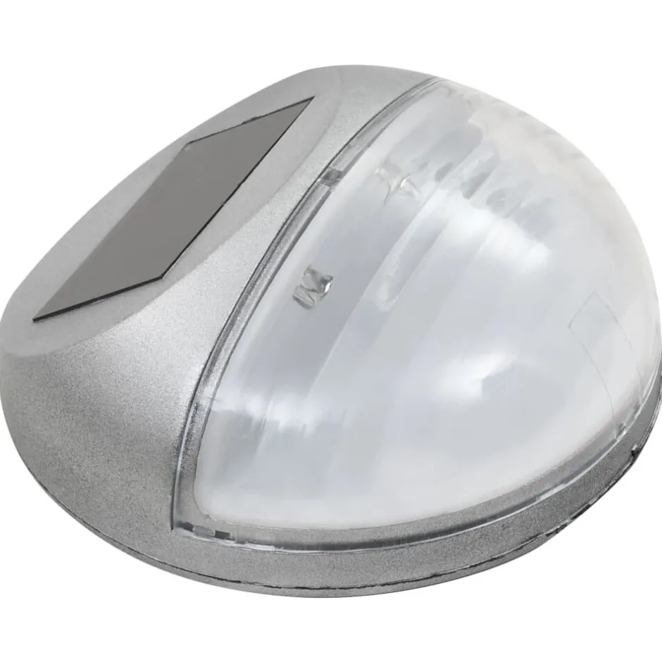 New vidaXL Sollampa vägg LED set 12 st rund Silver