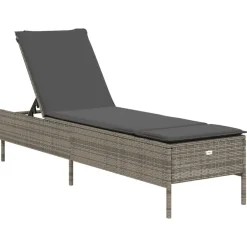 Discount vidaXL Solsäng med dyna konstrotting Grå