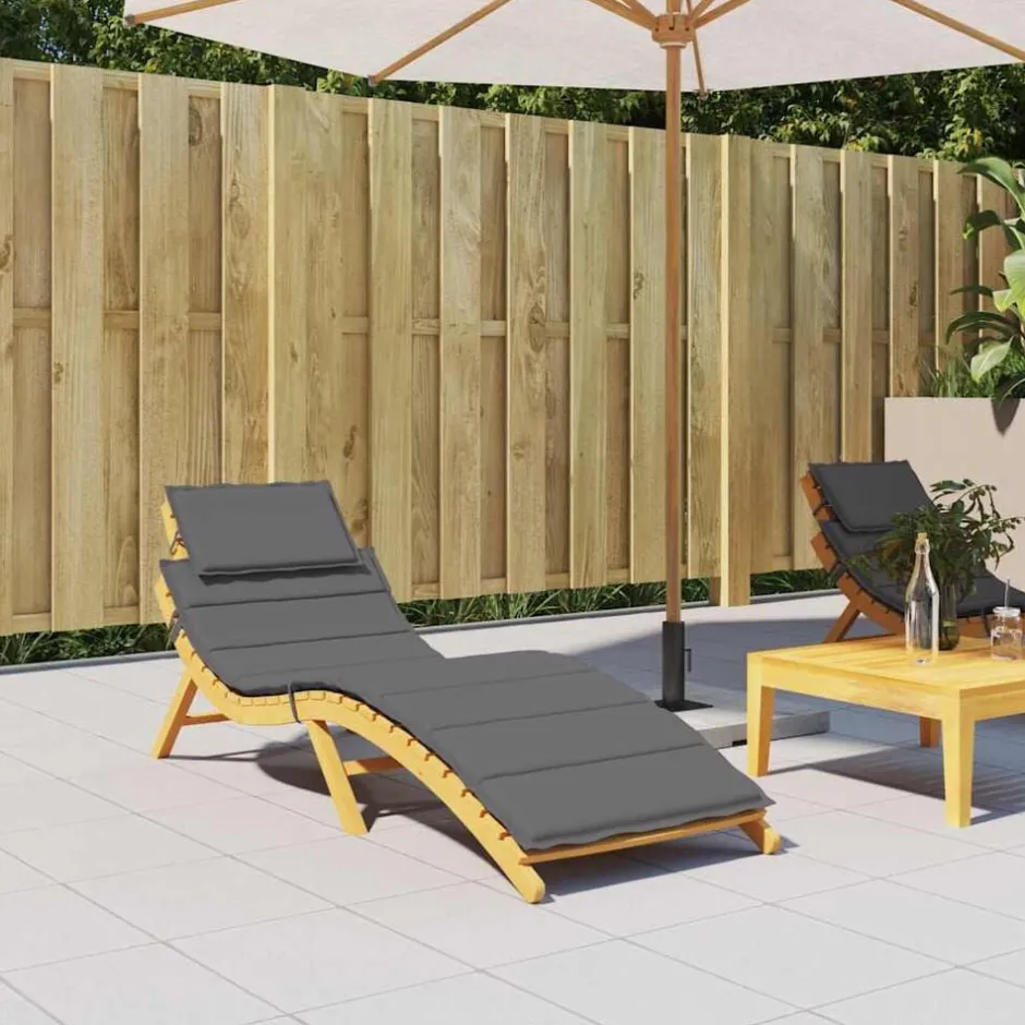 Clearance vidaXL Solsängsdyna 186x58x4 cm oxfordtyg Antracit