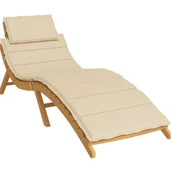 Clearance vidaXL Solsängsdyna 186x58x4 cm oxfordtyg Beige