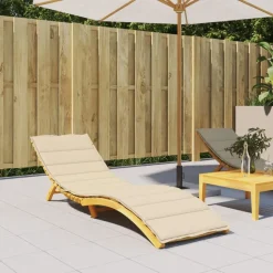 vidaXL Solsängsdyna beige 200x50x3 cm oxfordtyg