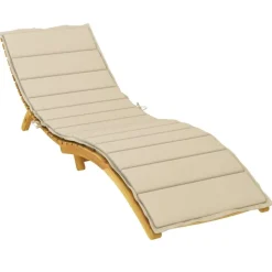 vidaXL Solsängsdyna beige 200x50x3 cm oxfordtyg