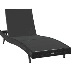 Online vidaXL Solstol Reclining 197 x 70 x 82 cm konstrotting Svart