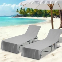 vidaXL Solstolshanddukar 2 pcs Mörkgrå 210 x 75 cm