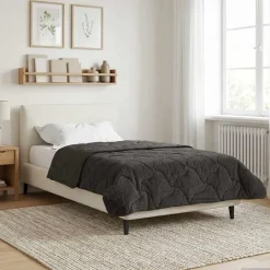 vidaXL Sommar Duvet Antracit 155 x 200 cm Mikrofiber och Teddyfleece