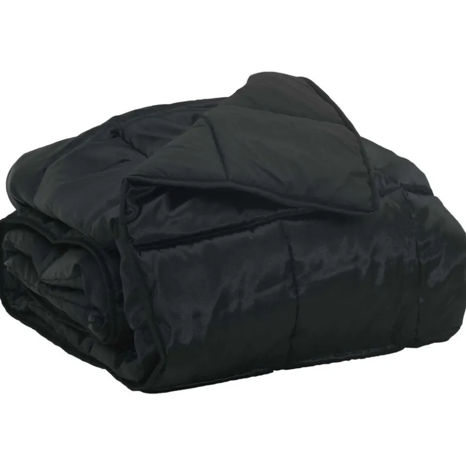 New vidaXL Sommar Duvet 135 x 200 cm Satin och Mikrofiber Svart