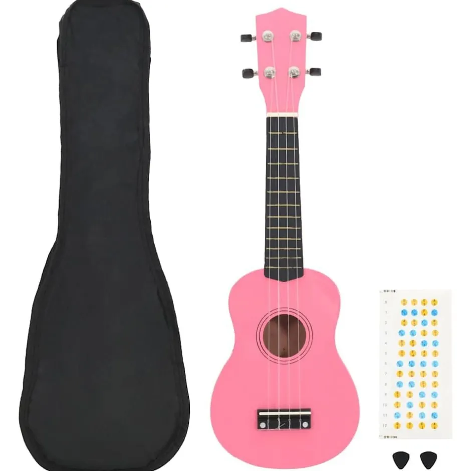 Discount vidaXL Sopranukulele med väska för barn sopran 21" Rosa