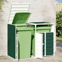 Outlet vidaXL Soptunna för dubbla papperskorgar 144x81x113 cm stål Grön
