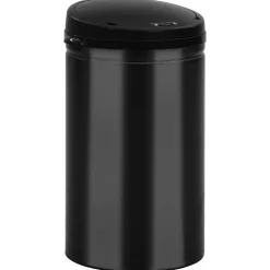 vidaXL Soptunna med automatisk sensor 40 L kolstål svart