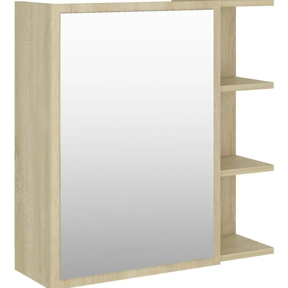 Sale vidaXL Spegelskåp för badrum sonoma-ek 62,5x20,5x64 cm konstruerat trä Sonoma ek