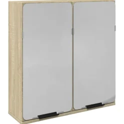 vidaXL Spegelskåp för badrum sonoma-ek 64,5x20x66,5 cm konstruerat trä