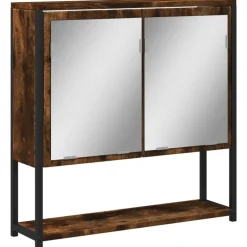 Hot vidaXL Spegelskåp för badrum rökfärga ek 60x16x60 cm konstruerat trä Rökfärgad ek
