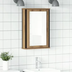 Discount vidaXL Spegelskåp för badrum 42x12x60 cm konstruerat trä artisan ek