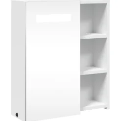 Hot vidaXL Spegelskåp och LED-lampa 45x13x52 cm Vit