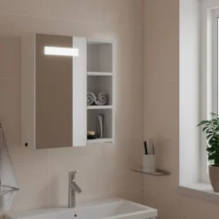 Hot vidaXL Spegelskåp och LED-lampa 45x13x52 cm Vit