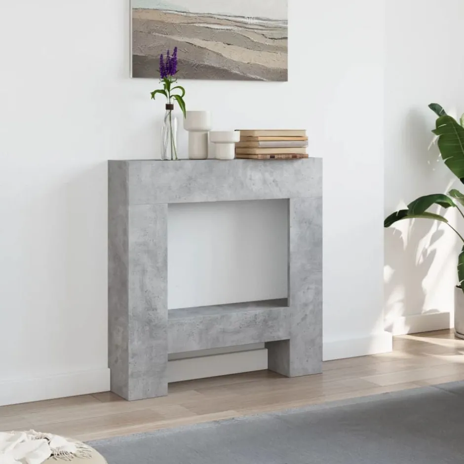Hot vidaXL Spiselkrans 81x18x82 cm konstruerat trä Betonggrå