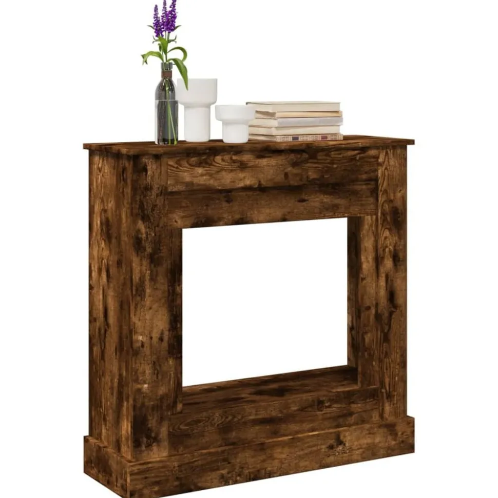 vidaXL Spiselkrans rökfärgad ek 90x30x90 cm konstruerat trä
