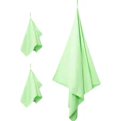 vidaXL Sporthandduk Set 3 pcs Grön Polyester och polyamid