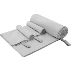 vidaXL Sporthandduk Set 3 pcs Grå Polyester och polyamid