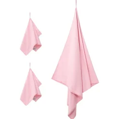 Discount vidaXL Sporthandduk Set 3 pcs Polyester och polyamid Rosa