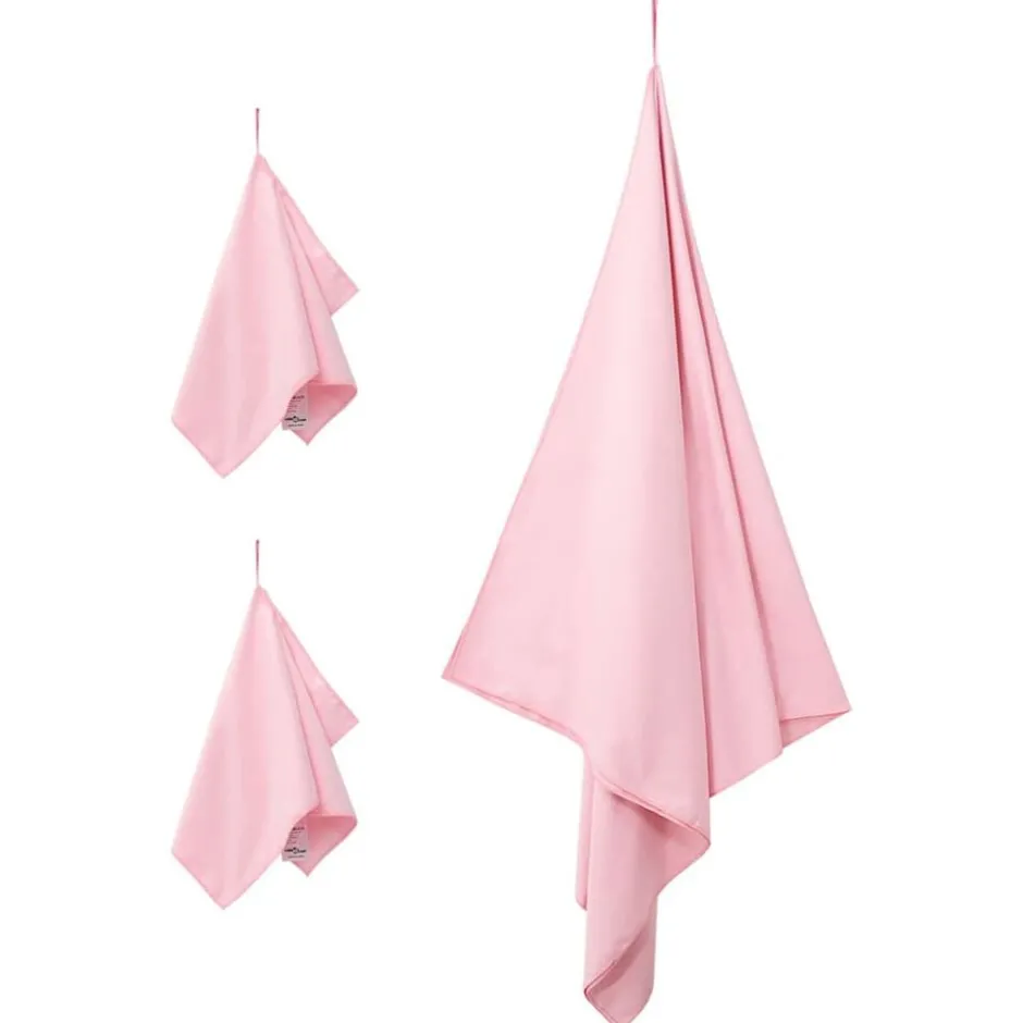 Discount vidaXL Sporthandduk Set 3 pcs Polyester och polyamid Rosa