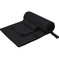 vidaXL Sporthandduk Set 2 pcs Svart tyg