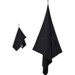 vidaXL Sporthandduk Set 2 pcs Svart tyg