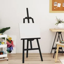 vidaXL Staffli 53,5x95x127 cm massiv furu Svart
