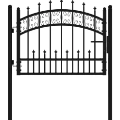 Best vidaXL Staketgrind KAMPEN med spjuttopp 103x75 cm stål Svart