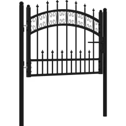 Best vidaXL Staketgrind KAMPEN med spjuttopp 103x75 cm stål Svart