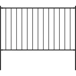 vidaXL Staketpanel Woerden med stolpar stål 1,7x0,75 m svart