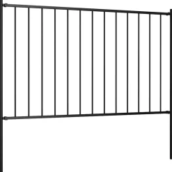 vidaXL Staketpanel Woerden med stolpar stål 1,7x0,75 m svart