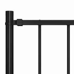 vidaXL Staketpanel Woerden med stolpar stål 1,7x0,75 m svart