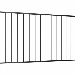 vidaXL Staketpanel Woerden pulverlackerad stål 1,7x0,75 m svart