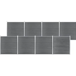Outlet vidaXL Staketpanel WPC 1391x186 cm Grå