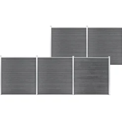 vidaXL Staketpanel WPC 872x186 cm grå