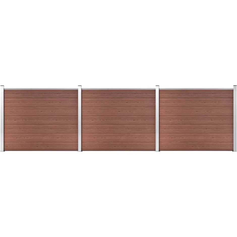 Outlet vidaXL Staketpaneler WPC 526x146 cm Brun