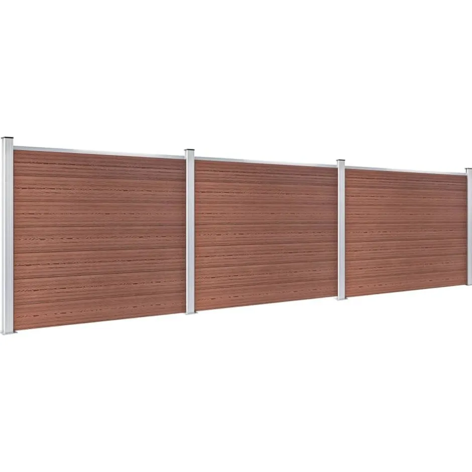Outlet vidaXL Staketpaneler WPC 526x146 cm Brun