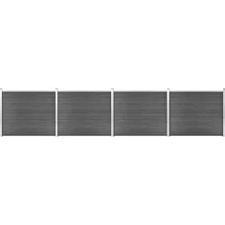vidaXL Staketpaneler WPC 699x146 cm svart