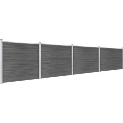 vidaXL Staketpaneler WPC 699x146 cm svart