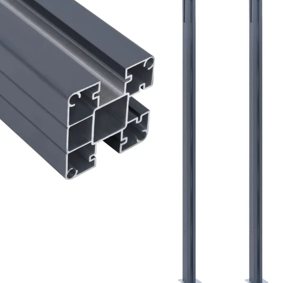 Sale vidaXL Staketstolpar 2 st 185 cm aluminium Mörkgrå