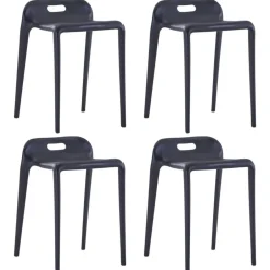 Outlet vidaXL Stapelbara pallar 4 st plast Svart
