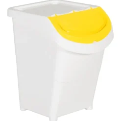 Sale vidaXL Stapelbara soptunnor med lock 3 st PP 120 L Vit