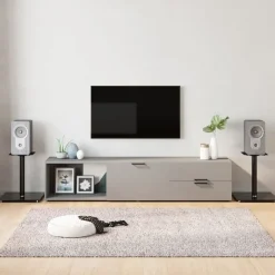 Online vidaXL Stativ för högtalare 2 st härdat glas 1-pelarmodell Svart