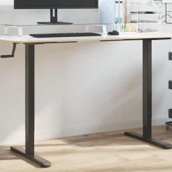 vidaXL Stativ för höjbart skrivbord svart (94-135)x60x(70-114) cm stål